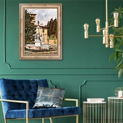 «The Villa Petraja, Florence» в интерьере в классическом стиле с зеленой стеной