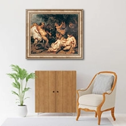 «Вакханалия» в интерьере в классическом стиле над комодом