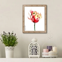 «Красный цветок тюльпана » в интерьере в стиле прованс с лавандой и свечами