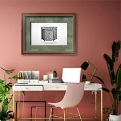 «Оригинальный комод» в интерьере современного кабинета в розовых тонах