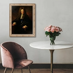 «Portrait of Jules Hardouin Mansart» в интерьере в классическом стиле над креслом