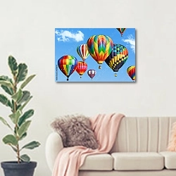 «Разноцветные воздушные шары» в интерьере современной светлой гостиной над диваном