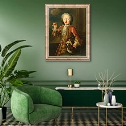 «Charles-Alexandre Prince of Lorraine» в интерьере гостиной в зеленых тонах