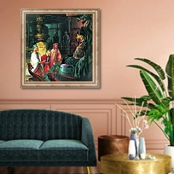 «Marco Polo» в интерьере классической гостиной над диваном