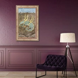 «A dragon devouring a woman» в интерьере в классическом стиле в фиолетовых тонах