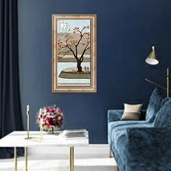 «Cherry Tree, Winter, 2013,» в интерьере в классическом стиле в синих тонах