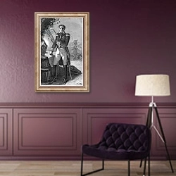 «Portrait of Laurent de Gouvion Saint-Cyr, Marquis de Gouvion and Marshal of France» в интерьере в классическом стиле в фиолетовых тонах
