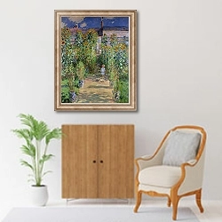 «Сад Моне в Ветейе» в интерьере в классическом стиле над комодом