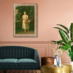 «Portrait of Amelia Oginski, 1808» в интерьере классической гостиной над диваном