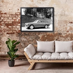 «Alfa Romeo Giulietta Sprint» в интерьере гостиной в стиле лофт над диваном