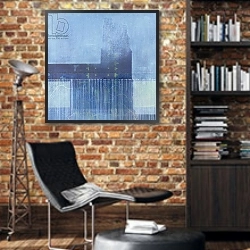«Dennington» в интерьере кабинета в стиле лофт с кирпичными стенами