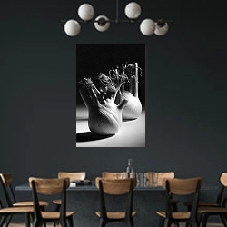 «Плоды фенхеля» в интерьере столовой с черными стенами