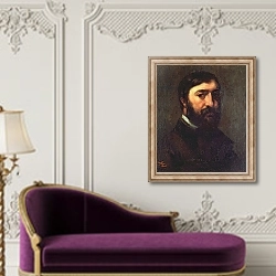 «Portrait of Urbain Cuenot 1846» в интерьере в классическом стиле над банкеткой