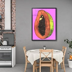 «Papaya» в интерьере кухни над обеденным столом