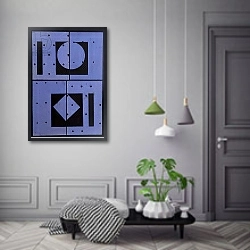 «Collage, Blue Mercato, 2004» в интерьере в классическом стиле над креслом