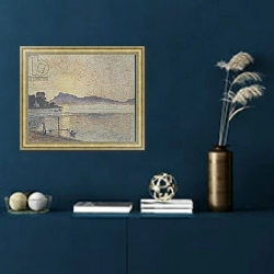 «La Pointe de Cougoussa, Sunset, 1925» в интерьере в классическом стиле в синих тонах