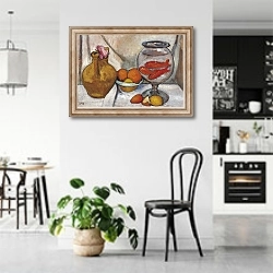 «Натюрморт с золотыми рыбками» в интерьере современной светлой кухни