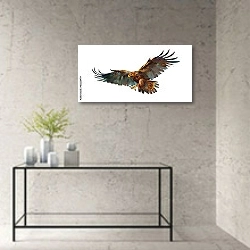 «Иллюстрация летящего орла» в интерьере в стиле минимализм над столом