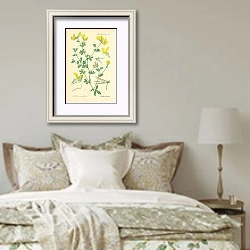 «Leguminosae, Lotus corniculatus» в интерьере спальни в стиле прованс над кроватью