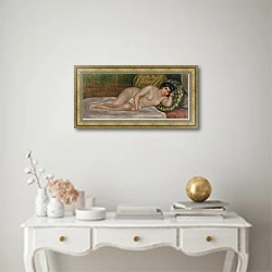 «Reclining female nude 1906-07» в интерьере в классическом стиле над столом