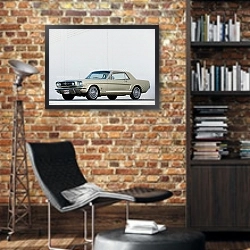 «Mustang GT Coupe '1965» в интерьере кабинета в стиле лофт с кирпичными стенами