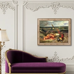 «Still Life with Lobsters, 1826-27» в интерьере в классическом стиле над банкеткой
