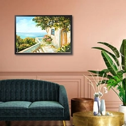 «Домик у моря 3» в интерьере гостиной в классическом стиле над диваном