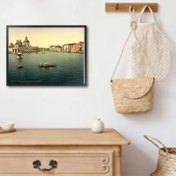 «Италия. Венеция, вид на Гранд-канал и собор Санта-Мария-делла-Салюте» в интерьере в стиле ретро над комодом