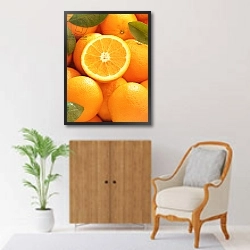 «Oranges and cut orange, 1996» в интерьере в классическом стиле над комодом