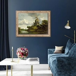 «Windmill by a River» в интерьере в классическом стиле в синих тонах