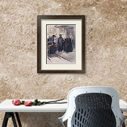 «A Rich Merchant and his Wife» в интерьере кабинета с песочной стеной над столом