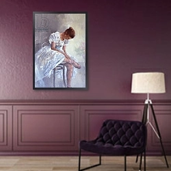 «Dancer 1» в интерьере гостиной в классическом стиле над диваном