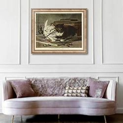 «A Disagreement upon a Point of Art» в интерьере гостиной в классическом стиле над диваном