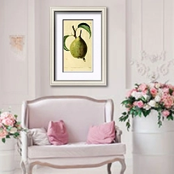 «Коричневая сливочная груша» в интерьере гостиной в стиле прованс над диваном