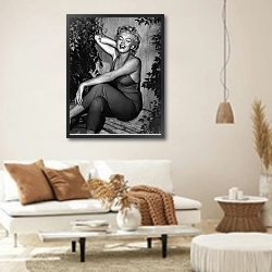 «Monroe, Marilyn 129» в интерьере светлой гостиной в стиле ретро