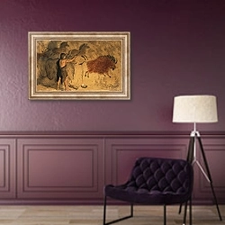 «Cave painters» в интерьере в классическом стиле в фиолетовых тонах