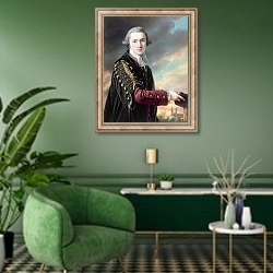 «Luke Gardiner» в интерьере гостиной в зеленых тонах