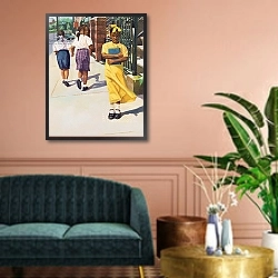 «Separate Ways, 2001» в интерьере классической гостиной над диваном
