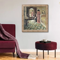 «Interior, 1904» в интерьере гостиной в бордовых тонах