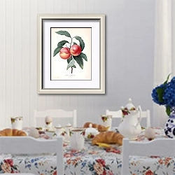 «Персик с гладкими фруктами» в интерьере кухни в стиле прованс над столом с завтраком