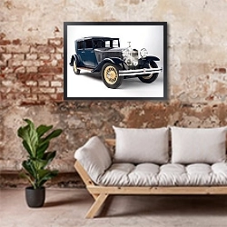 «Rolls-Royce Phantom Imperial Cabriolet (II) '1929» в интерьере гостиной в стиле лофт над диваном