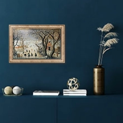 «Winter Scene, c.1610» в интерьере в классическом стиле в синих тонах