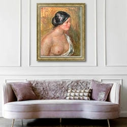 «Portrait of Madeleine Bruno, 1913» в интерьере гостиной в классическом стиле над диваном