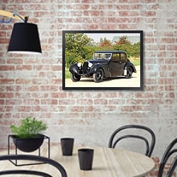 «Bugatti Type 57 by Galibier '1936» в интерьере кухни в стиле лофт с кирпичной стеной
