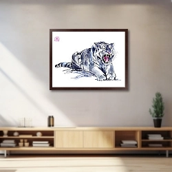 «Свирепый синий тигр» в интерьере 