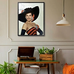 «Jane Russell 1» в интерьере комнаты в стиле ретро с проигрывателем виниловых пластинок