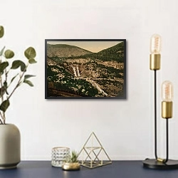«Норвегия. Город Эйде Хардангер, живописный вид» в интерьере в стиле ретро над столом