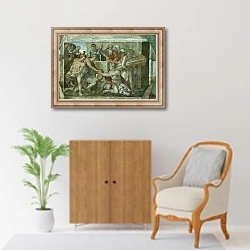 «Sistine Chapel Ceiling: Noah After the Flood» в интерьере в классическом стиле над комодом