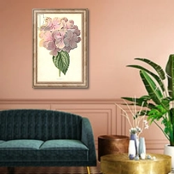 «Hydrangea» в интерьере классической гостиной над диваном
