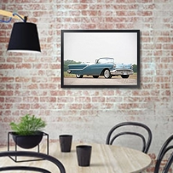 «Oldsmobile 98 Convertible '1957» в интерьере кухни в стиле лофт с кирпичной стеной
